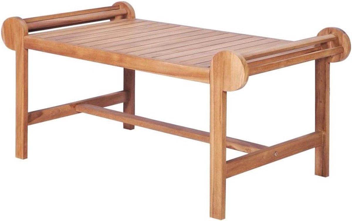 Salontafel - Bijzettafel Koffietafel - Buiten Zitten - Zijhekken - 100 x 50 x 45 cm - Houtkleur
