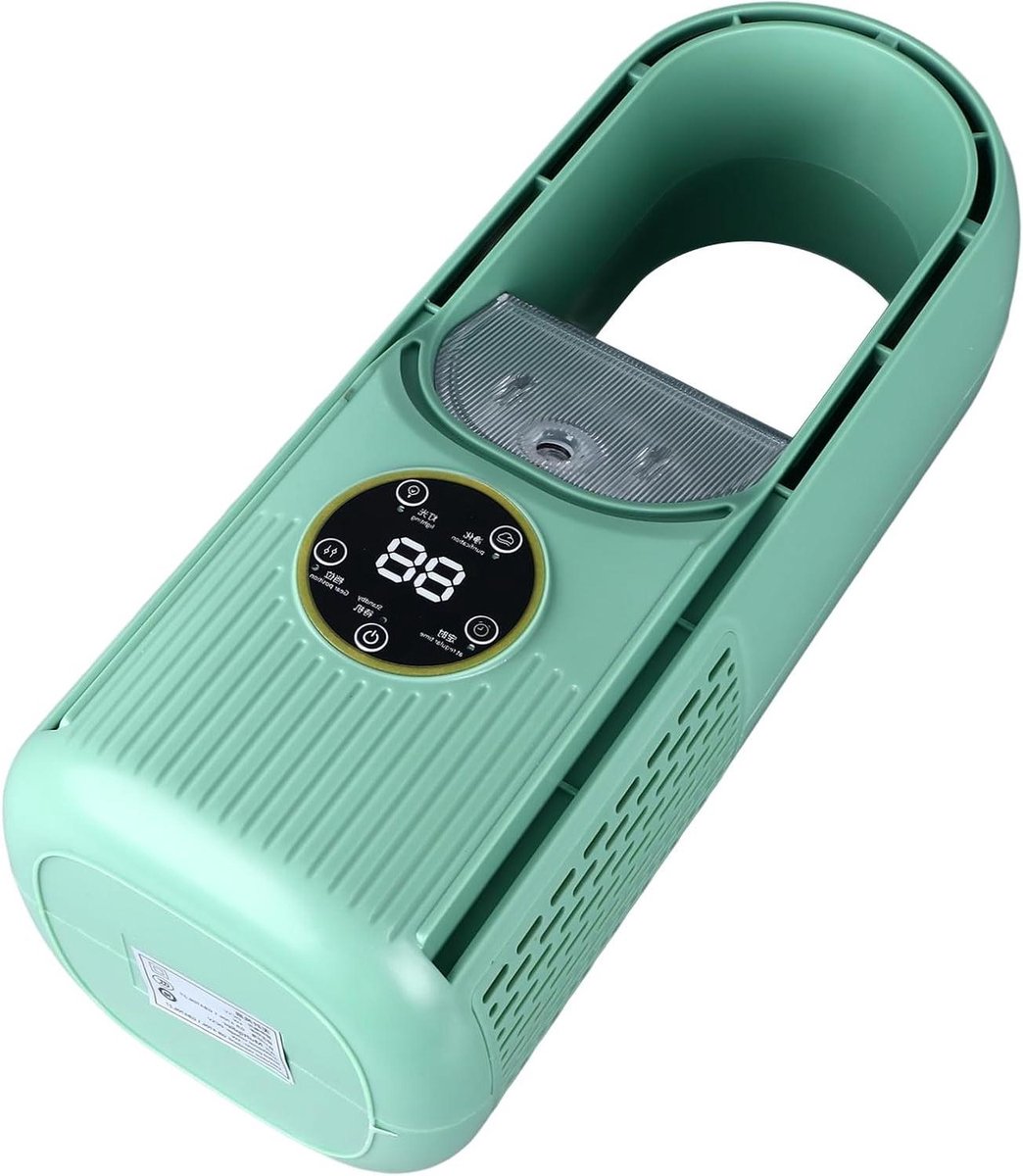 Bladloze Ventilator - Vernevelingskoeler - Thuis koelen - Veilig ontwerp - 12H x 31D cm - Groen