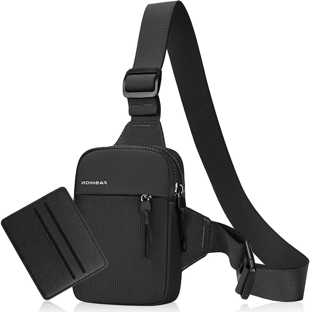 Borsttas Heren - Crossbody Tas - Dagelijks Gebruik - Waterafstotend Nylon - 17 x 12 x 3 cm - Zwart
