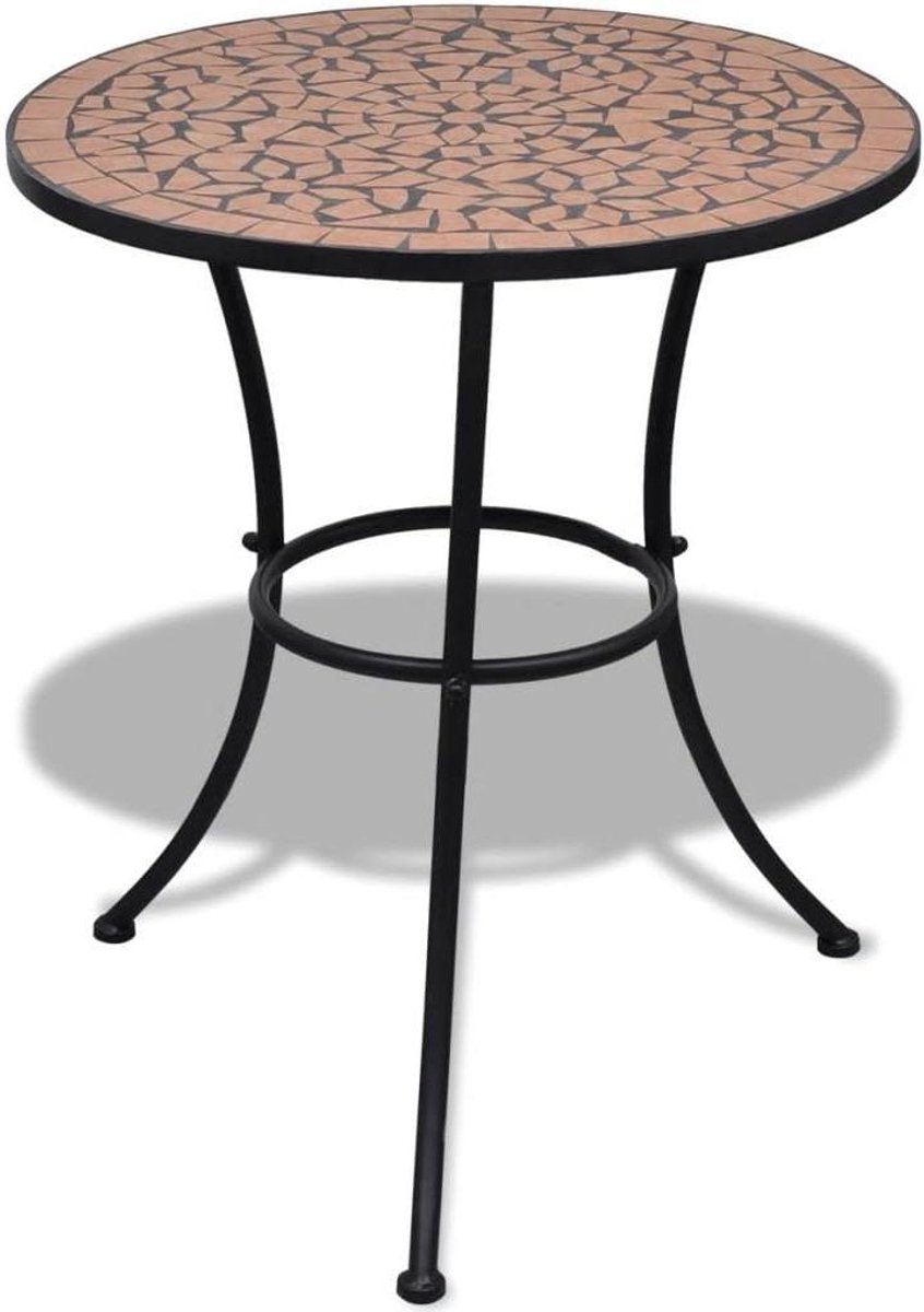 Mozaïektafel - Tuintafel Bistrotafel - Buiten Zitten - Weerbestendig Keramiek - 60 x 70 cm - Terracotta