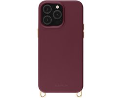 Coque Selencia - Compatible avec iPhone 14 Pro - Coque arrière Rivièra compatible MagSafe avec crochets amovibles - Bold Burgundy