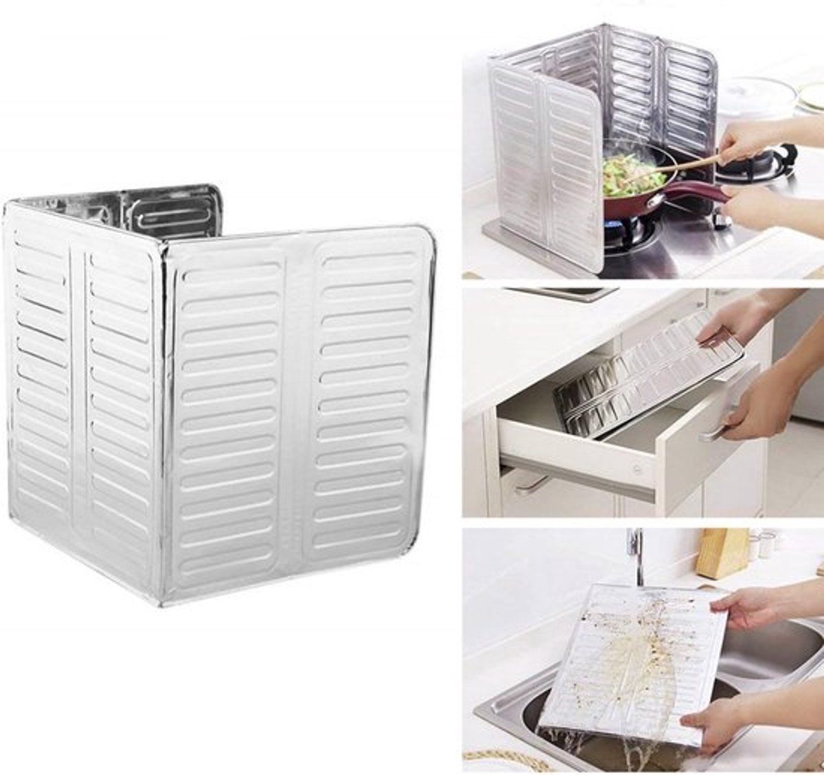 Spatscherm Bescherming - Frituurpan - Koken - Bescherming tegen Spatten - Keuken - Gasfornuis - Huidbescherming - Schoonhouden - Groenten