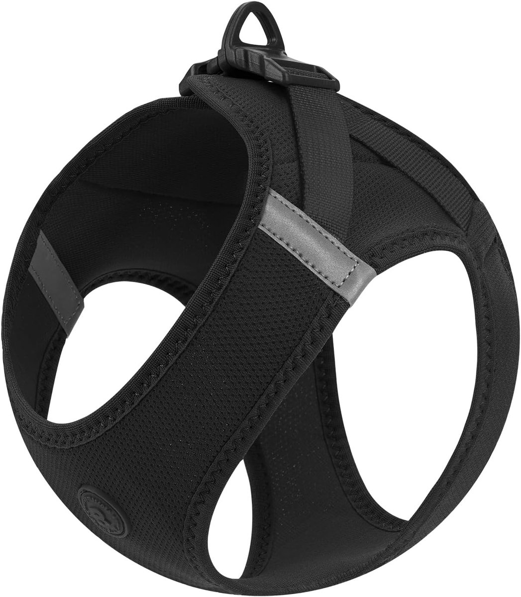 SnelShoppen - Hondentuigje Reflecterend Gewatteerd Ademend Mesh Vest XS voor Kleine tot Middelgrote Honden - Zwart - Veilig en Comfortabel Wandelen