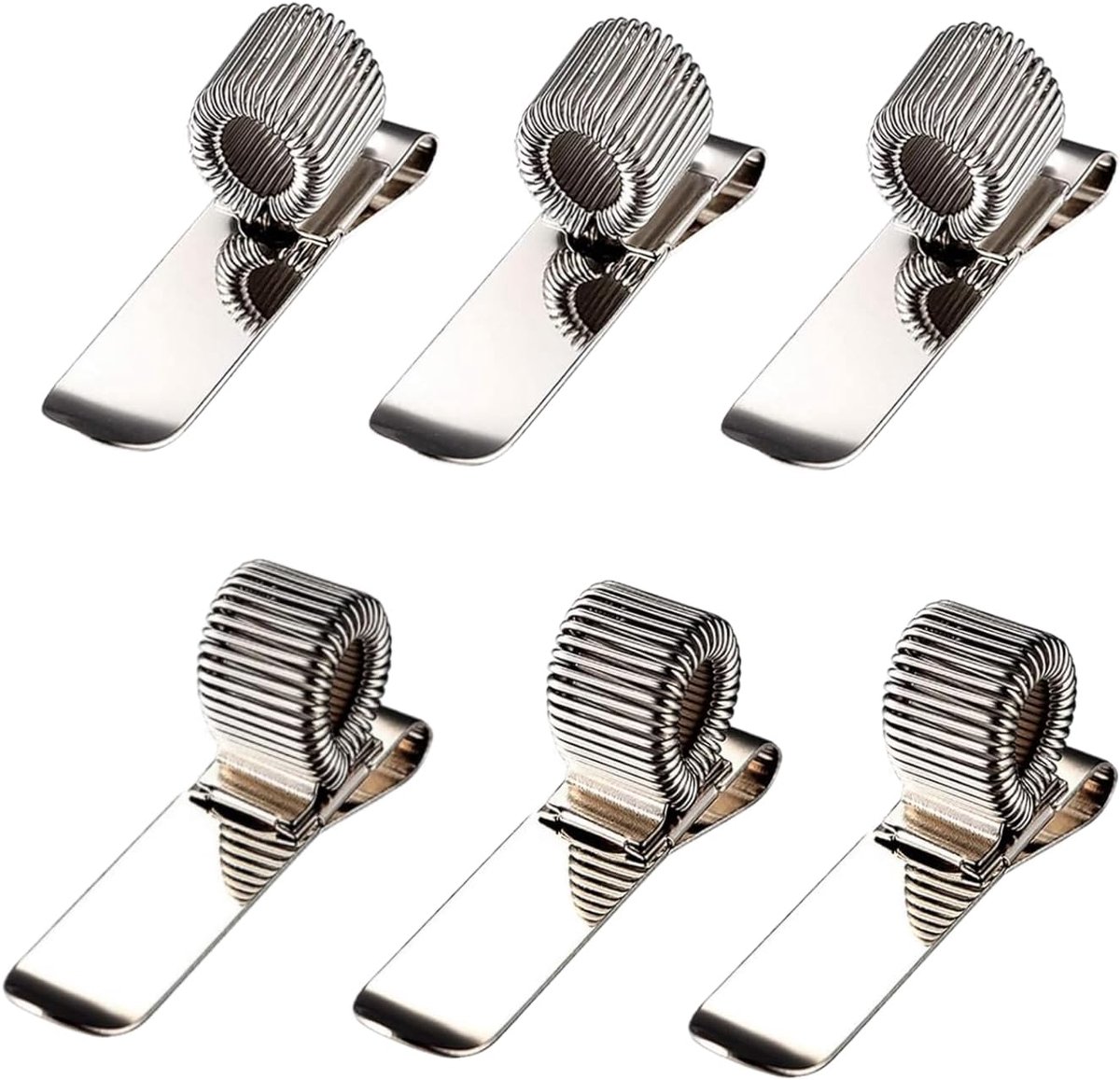 SnelShoppen - Pen Holder Pocket Clip Set - 6 Stuks RVS Penhouders - 3 Horizontale & 3 Verticale Clips - Duurzaam, Roestvrij, Voor Thuis, Kantoor, Arts