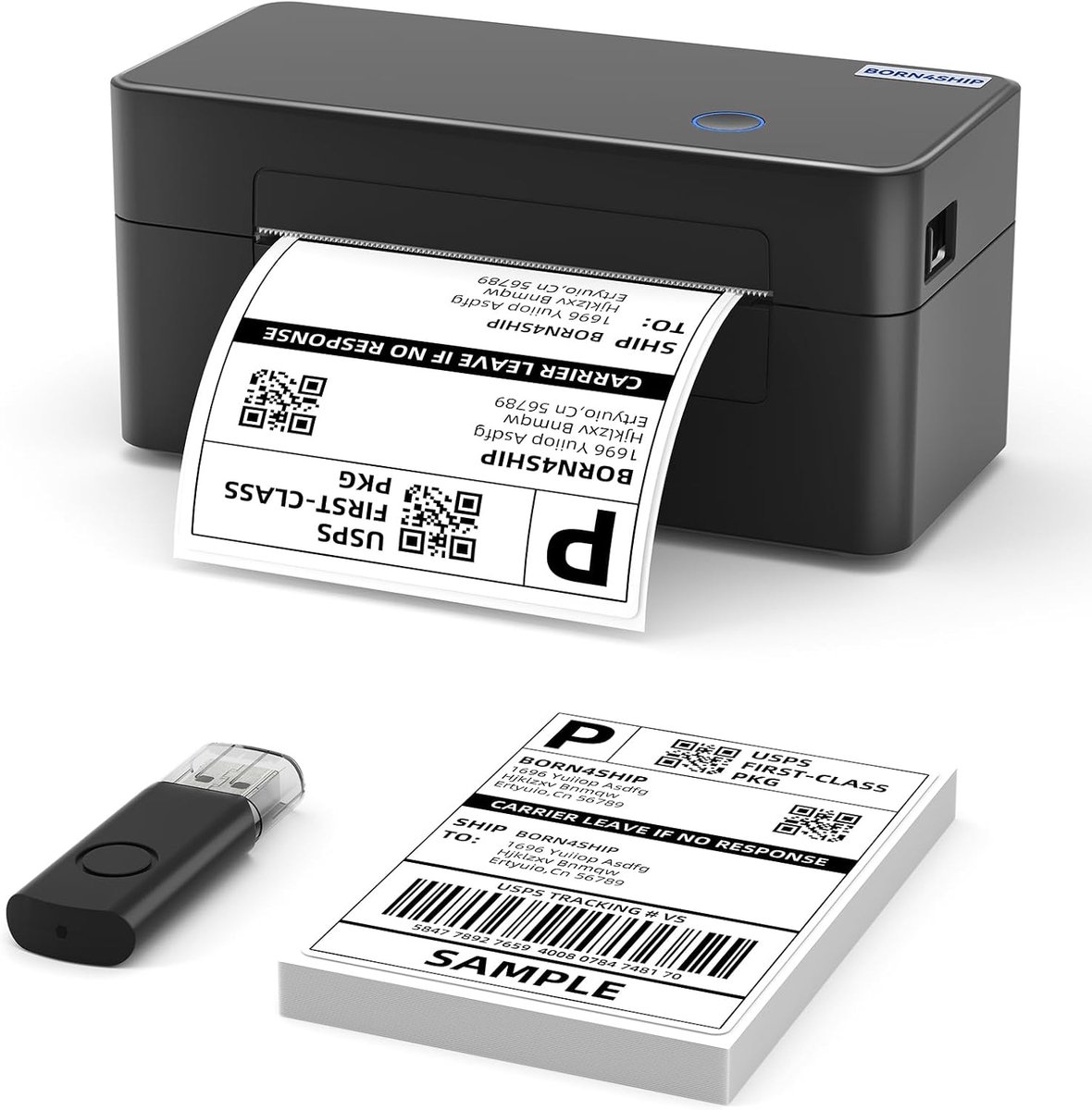 SnelShoppen - 4x6 USB Thermische Labelprinter voor Etsy, Amazon en Kleine Verzendpakketten, Compatibel met Windows, Mac, Linux, en ChromeOS