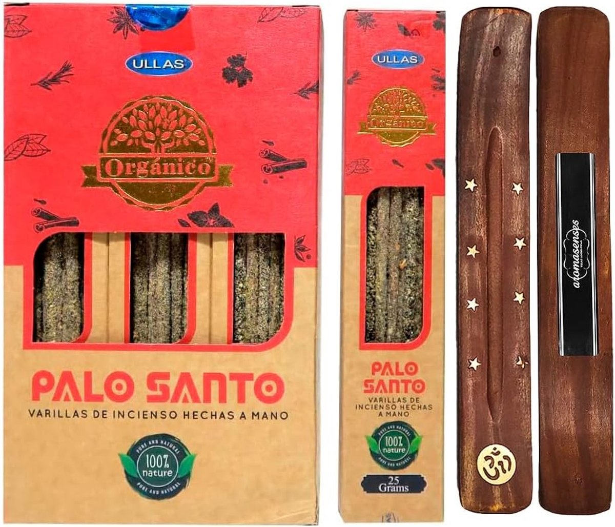 SnelShoppen - 100% Natuurlijke Rookstokjes - Handgemaakt - 300g - Organic Palo Santo - Aromasenses - Energiezuiverend - Voor Thuis, Feest, Meditatie