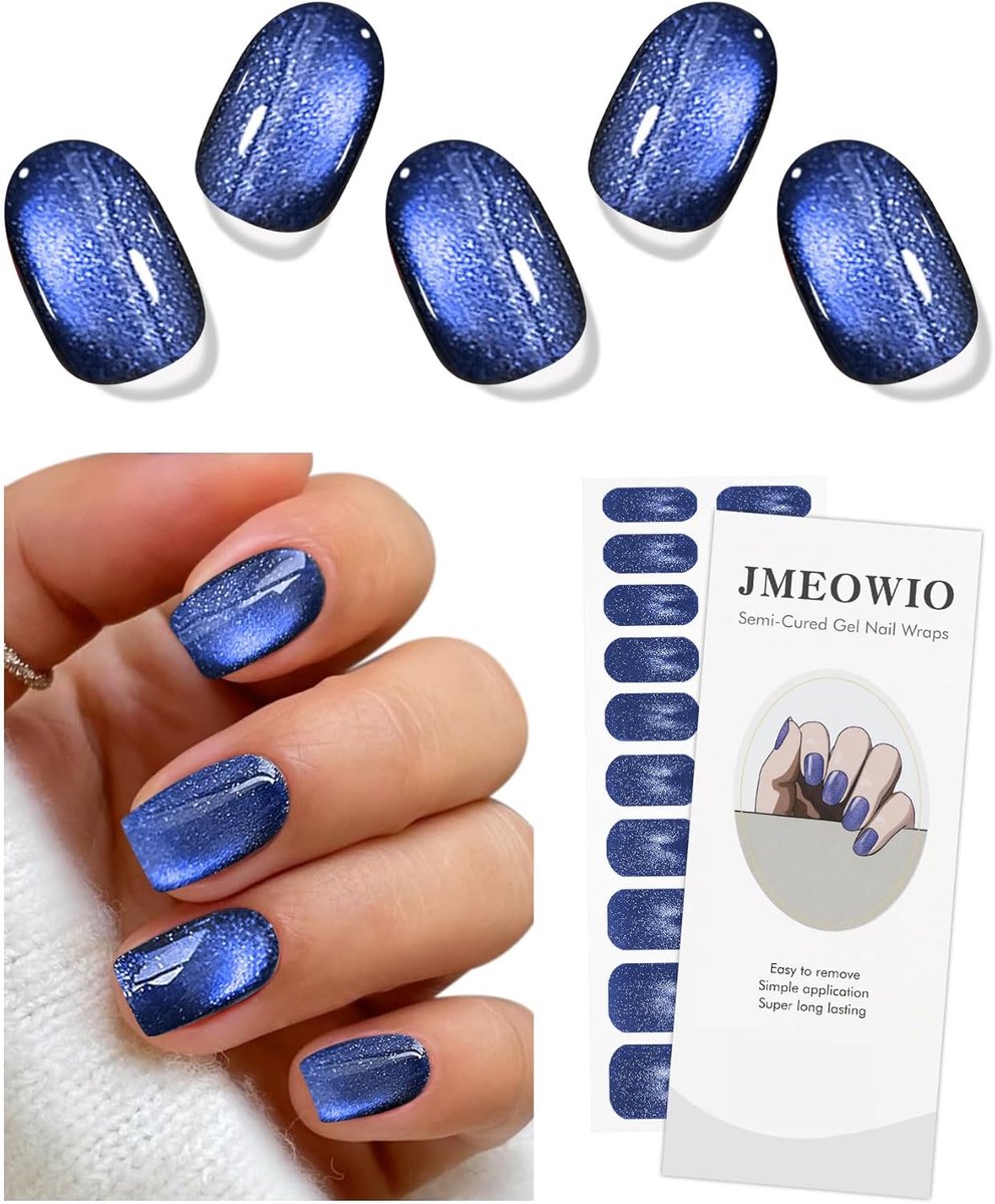 SnelShoppen - Cat Eye Nagel Foil Gel Nagel Stickers UV Gel Nagel Stickers - 20 Stuks Semi-Gecured, Duurzaam, Veilig en Comfortabel voor Feestelijke Ge