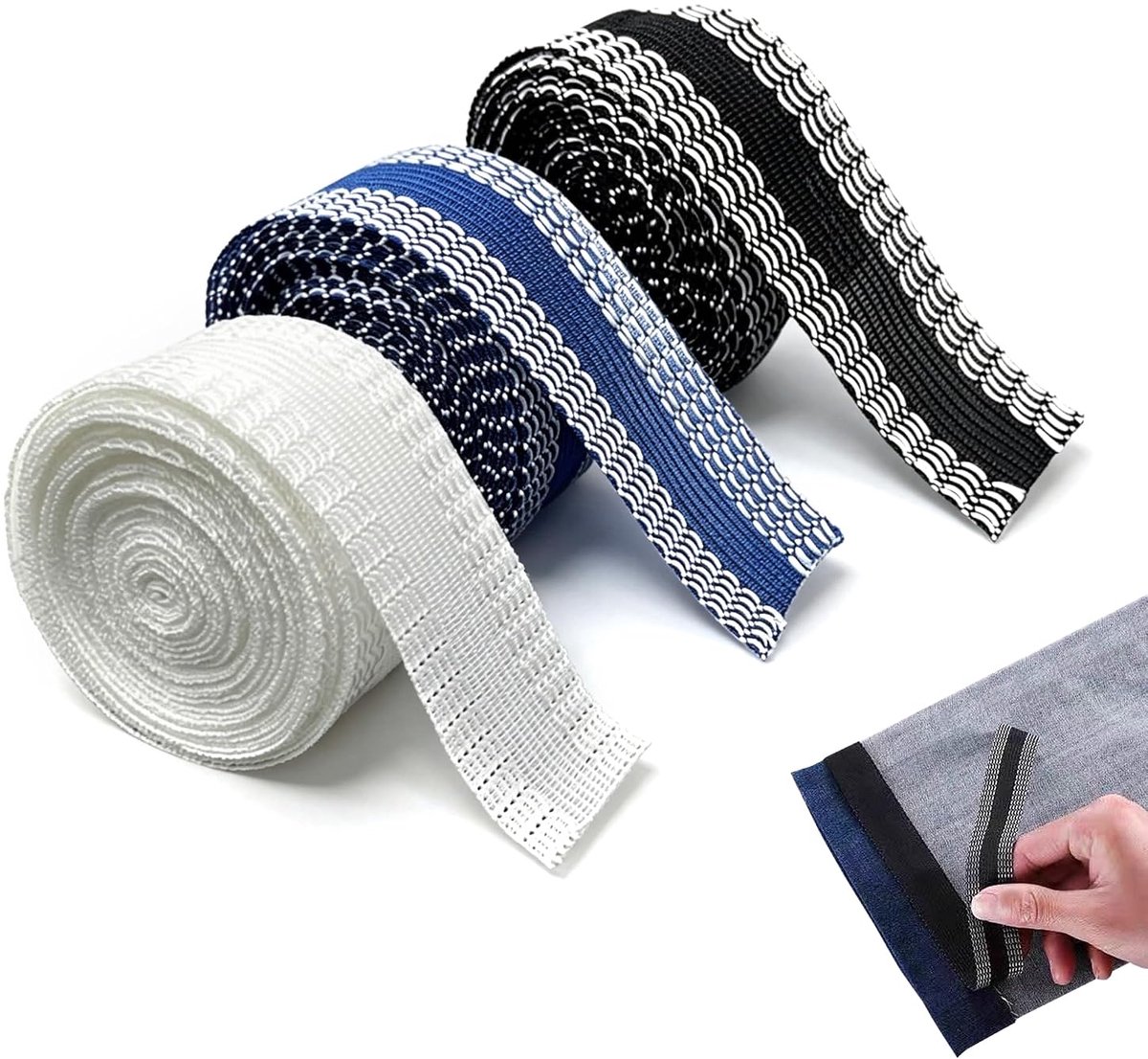 SnelShoppen - 3 Stuks Hete Plakband - Sterk Naadloos Plakband voor Broekzoom, Kleding, Gordijnen - 2,5 cm x 10 m - Slijtvast, Scheurvast, Vervormingsb