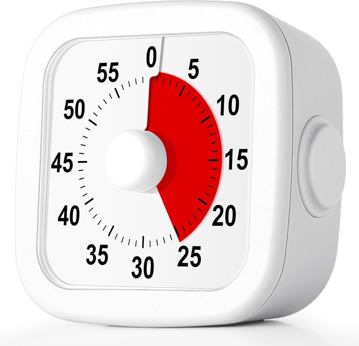 SnelShoppen - Visuele 60 Minuten Timer voor Kinderen, Stille Countdown Timer met Rode Cirkel, Ideaal voor Keuken, Klaslokaal, Gym, Baktijd en Activite