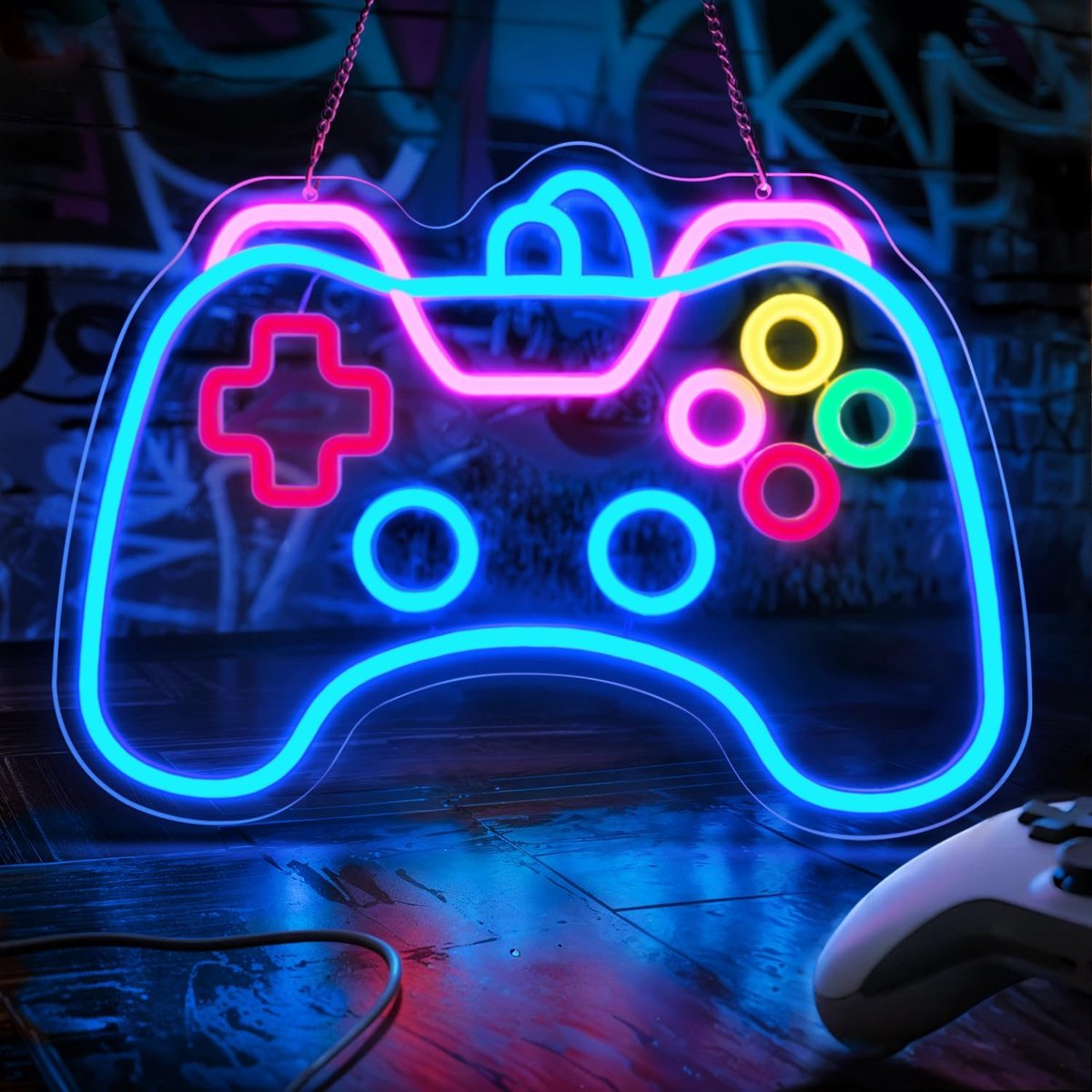 SnelShoppen - Dimmable Neon Sign voor Game Controllers - Verlichtende Neon Gaming Verlichting voor Kinderen en Jongeren - USB Neonlicht voor Game Room