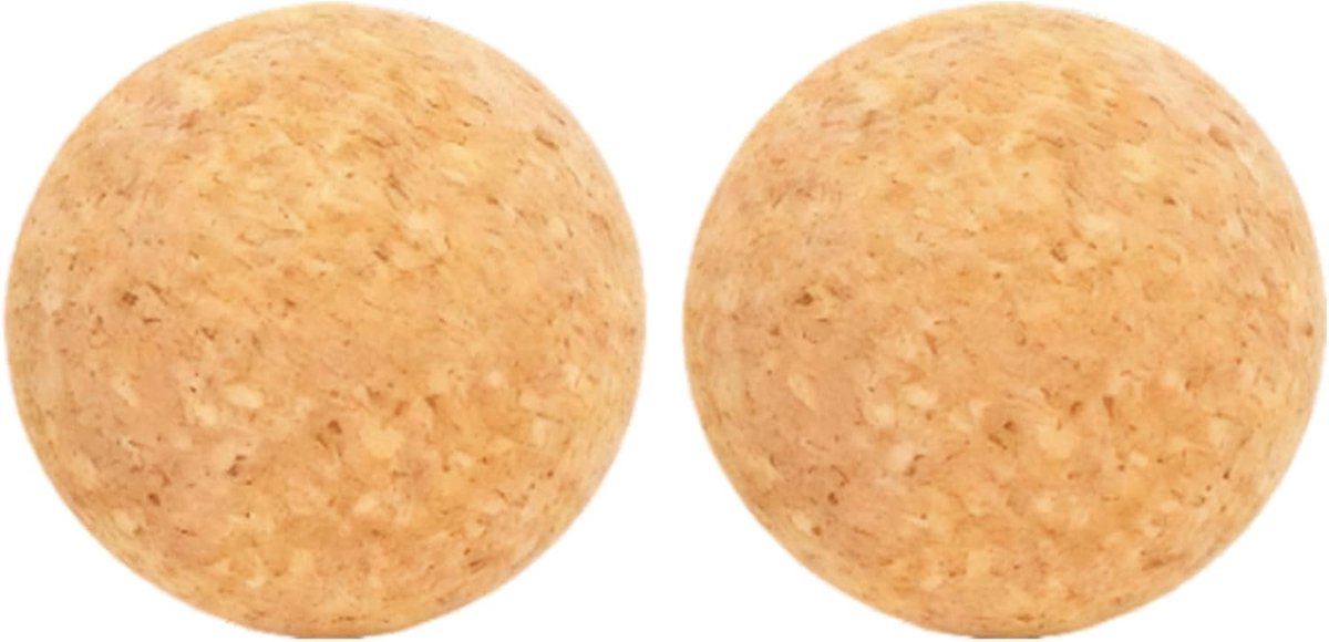 Thijox - Faszienballen van Kurk, 2 stuks 60mm Massageballen voor Myofasciale Ontspanning, Natuurlijke Kurk Lacrosse Ballen voor Triggerpunttherapie en
