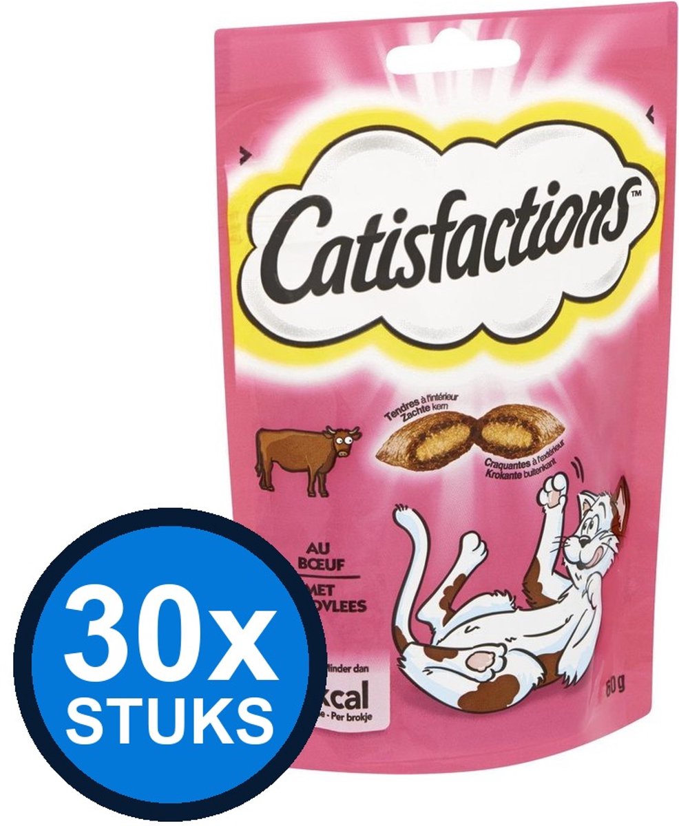 30x Catisfactions - Rund - Kattenvoer Snacks - 60 g