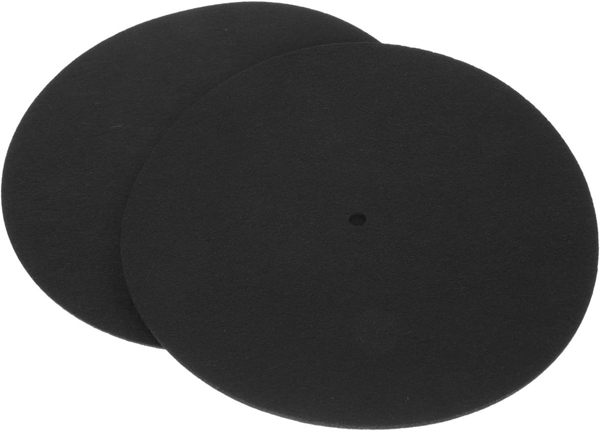 SnelShoppen - Vilt Platenmat voor Platenspeler, Antistatisch, 20 cm, Vermindert Trillingen, Voor LP en Vinyl, Perfect voor Muziekliefhebbers