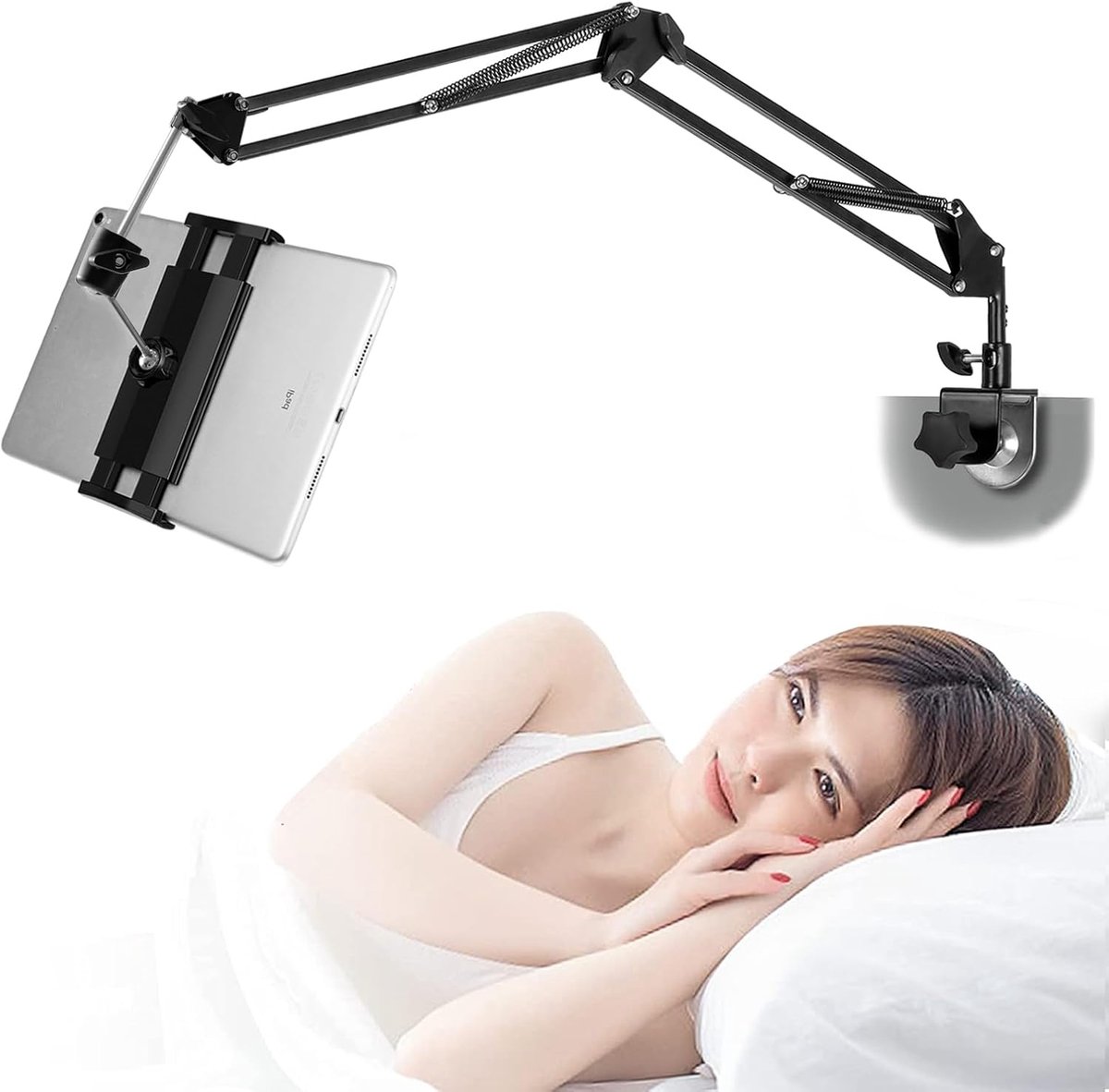 SnelShoppen - Tablet Stand Phone Holder voor Bed, iPad Houder voor Bureau, Hoofdeinde, Bedtafel, Compatibel met iPhone, iPad, Kindle, 4.5-13 Inch Sche