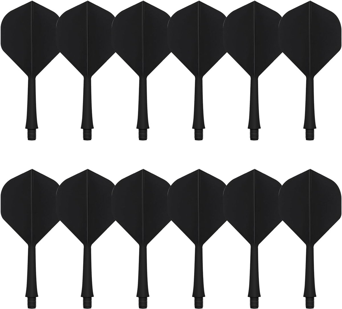 SnelShoppen - Set van 12 Stabiele Dart Flights met Schachten - 75 mm Plastic Standaard Dartaccessoires voor Darts Spel - 2BA Darts