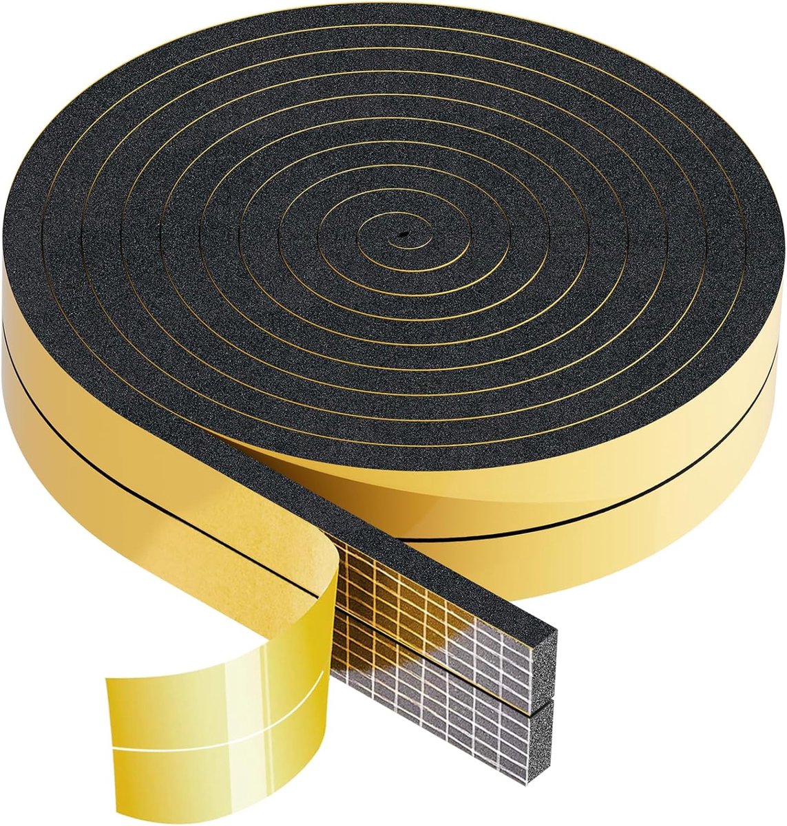 SnelShoppen - Sealing Strips voor Deuren en Ramen - 6 m Zelfklevende Foam Tape 20 mm x 10 mm - Geluidsisolatie, Warmte Isolatie, Voor Diverse Toepassi