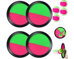 Thijox - YOUYIKE Strandracketset voor Kinderen - 4 Peddels en 4 Ballen - Buitenspellen voor Feestdagen, Verjaardag, Pasen, Kerst - Leuk Speelgoed voor