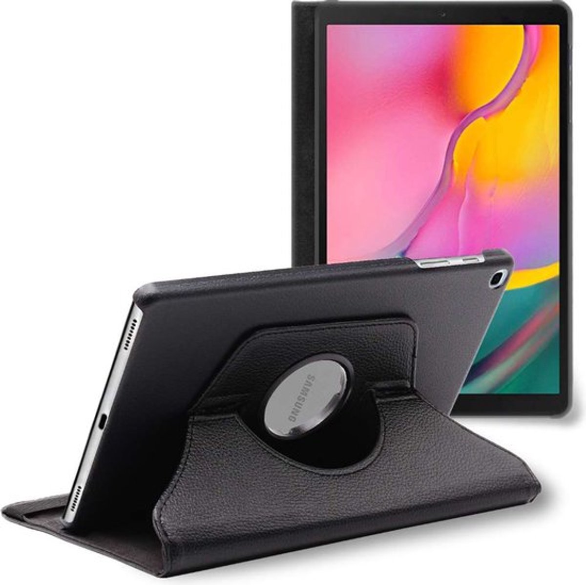 ebestStar - Hoes geschikt voor Samsung Galaxy Tab A 10.1 2019 T510 T515, Roterende Etui, Case, 360° Draaibaar hoesje, Zwart