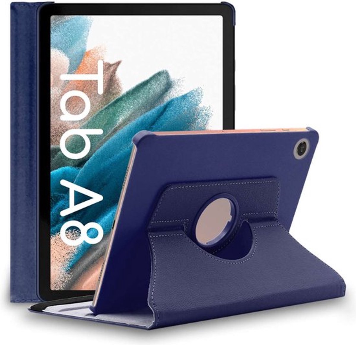 ebestStar - Hoes geschikt voor Samsung Galaxy Tab A8 10.5 (2021) SM-X200 X205, Roterende Etui, Case, 360° Draaibaar hoesje, Donkerblauw