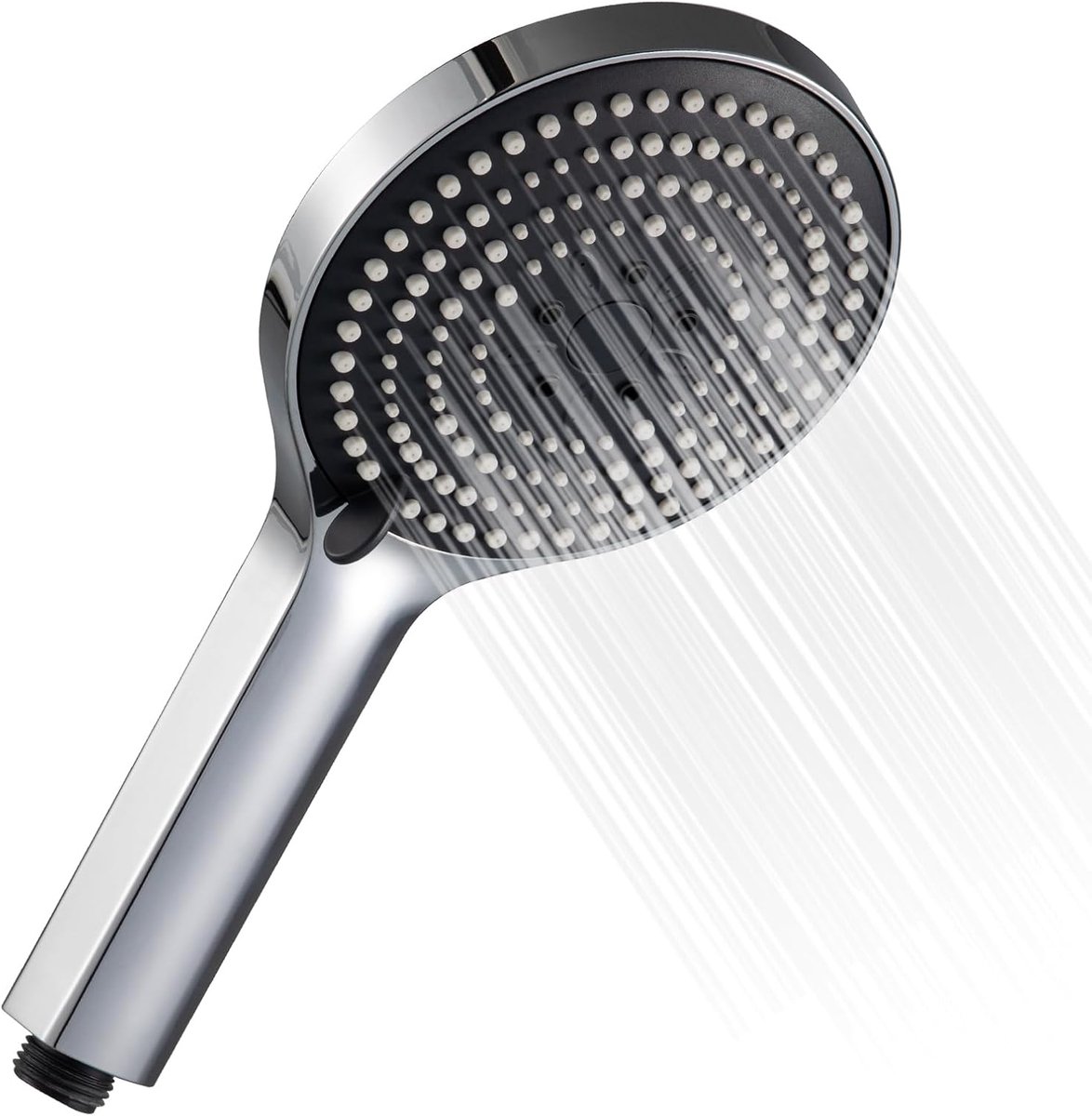 Thijox - Douchekop met 6 Massagestanden, Waterbesparende Handdouche, Groot Formaat (Φ130mm), Chroomafwerking, Ideaal voor Thuisgebruik en Wellness