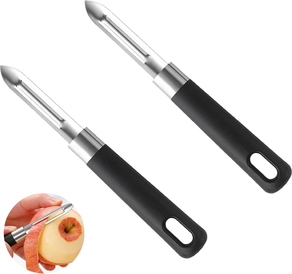 Thijox - 2 Stuks Roestvrijstalen Dunschiller met Dubbel Lemmet - Aardappelschiller en Groenteschiller - Geschikt voor Linkshandigen - Keuken Essential