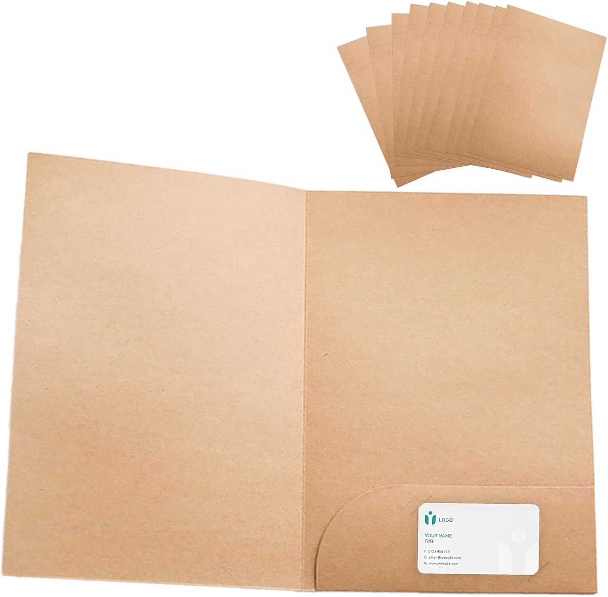 SnelShoppen - Kraft Paper Folder A4 met Flap, Set van 10 Documenten, Duurzaam, Milieuvriendelijk, Scheur- en Vochtbestendig, Ideaal voor Kantoor, Scho