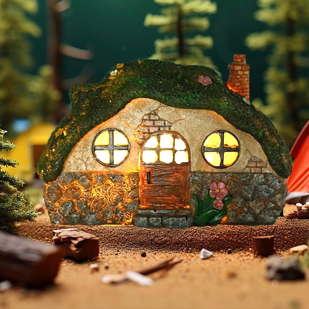 SnelShoppen - Fairy Garden Statues met Solar Powered Nachtverlichting - Tuin Decoraties voor Buiten - Magische Tuinaccessoires voor Kinderen en Volwas