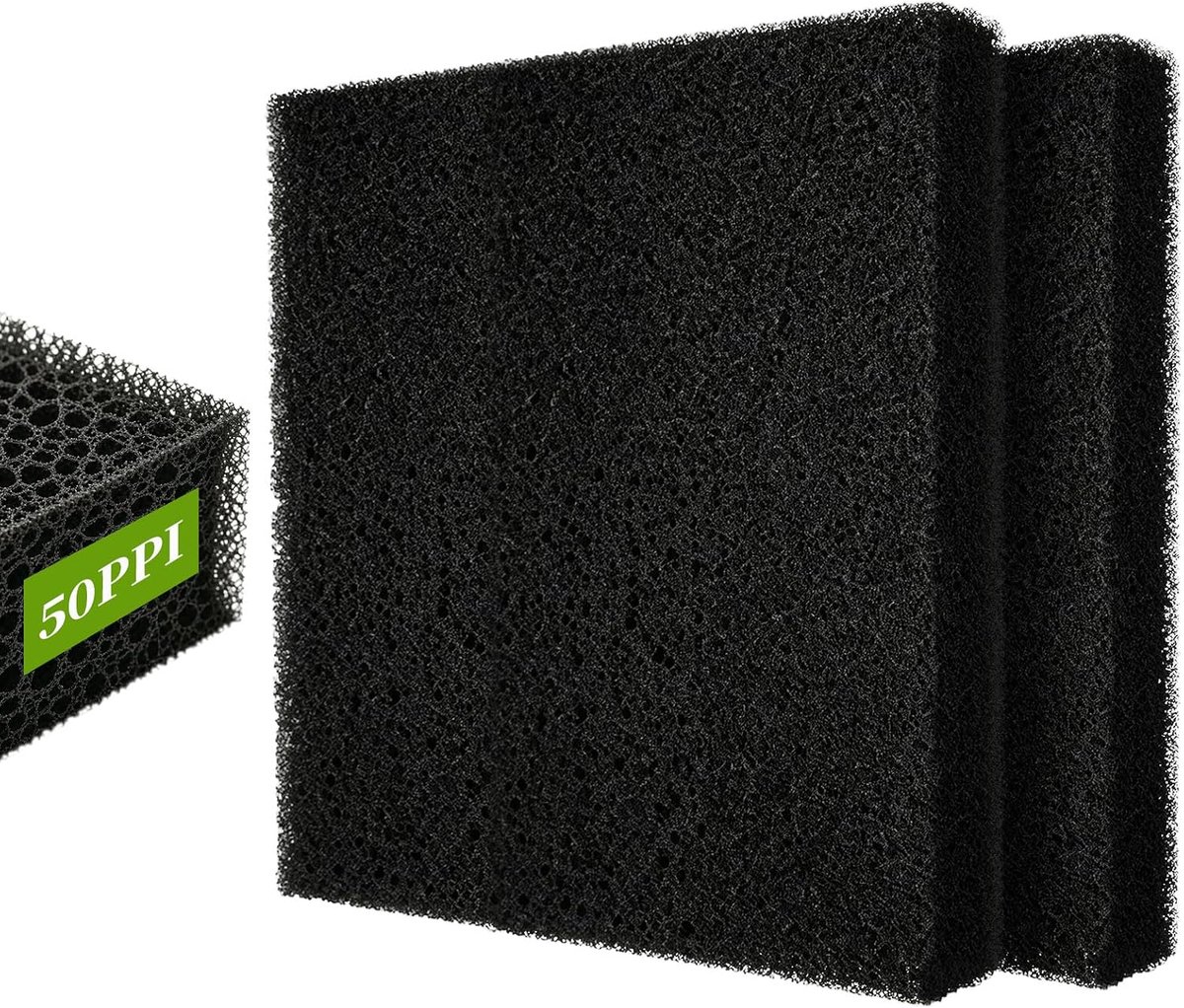 SnelShoppen - Filterspons Set 2 Stuks voor Aquaria - 47 x 47 x 4 cm - Biologisch Mechanisch Filter - Geschikt voor 100-300 Liter - Polyestervezel - Mi