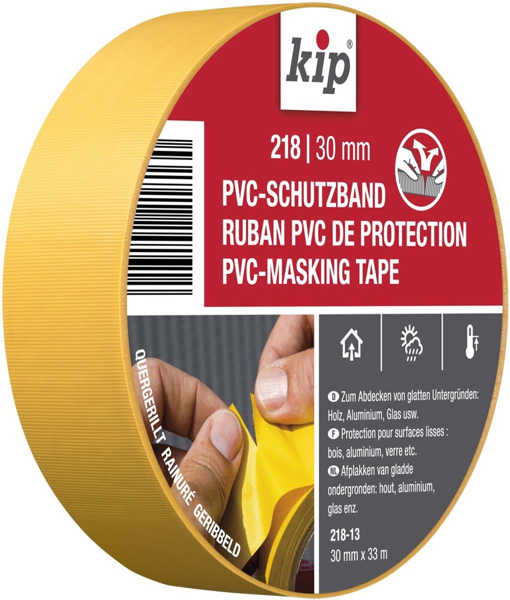 SnelShoppen - Professionele Kip PVC Protective Tape 30 mm x 33 m Geel - Verf Tape voor Schilderen, Gladde Oppervlakken, Kleur Scheiding, Voor Binnen e