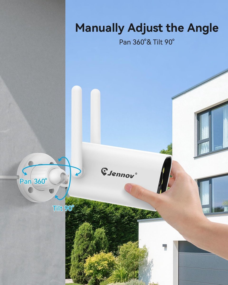 SnelShoppen - 5MP WLAN Beveiligingscamera Buiten - Draadloze IP Camera voor Beveiligingssysteem - Uitbreidingscamera voor NVR - EseeCloud App Compatib