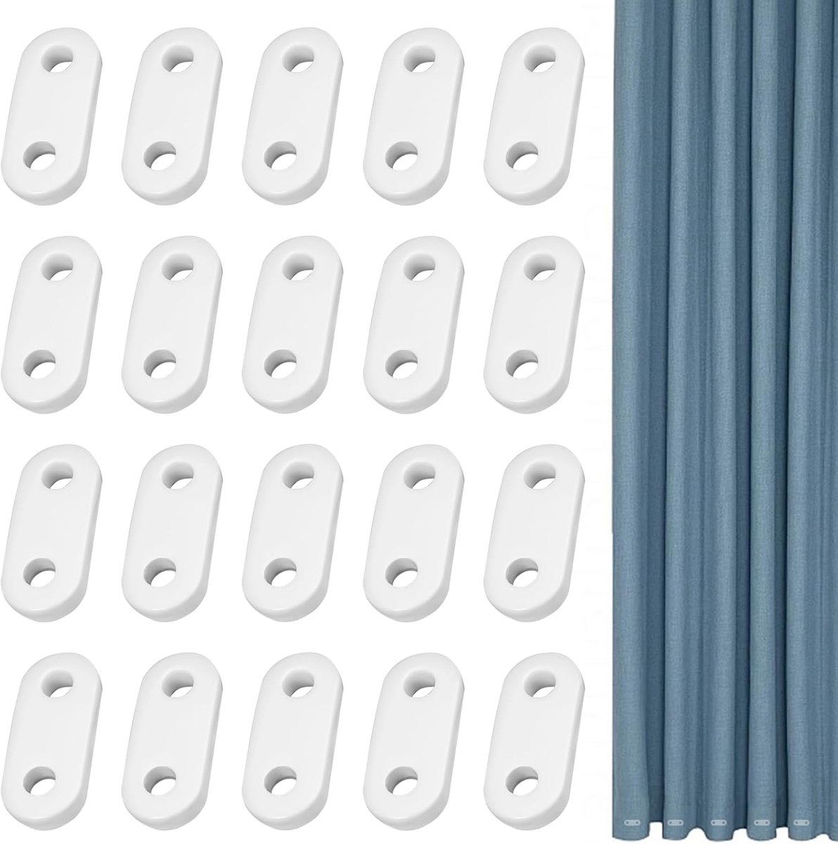 SnelShoppen - 20 Stuks 20g Gordijn Gewichten - Hoogwaardige Lood Gewichten voor Gordijnen, Witte Coating, Ideaal voor Douchegordijnen en Decoratie