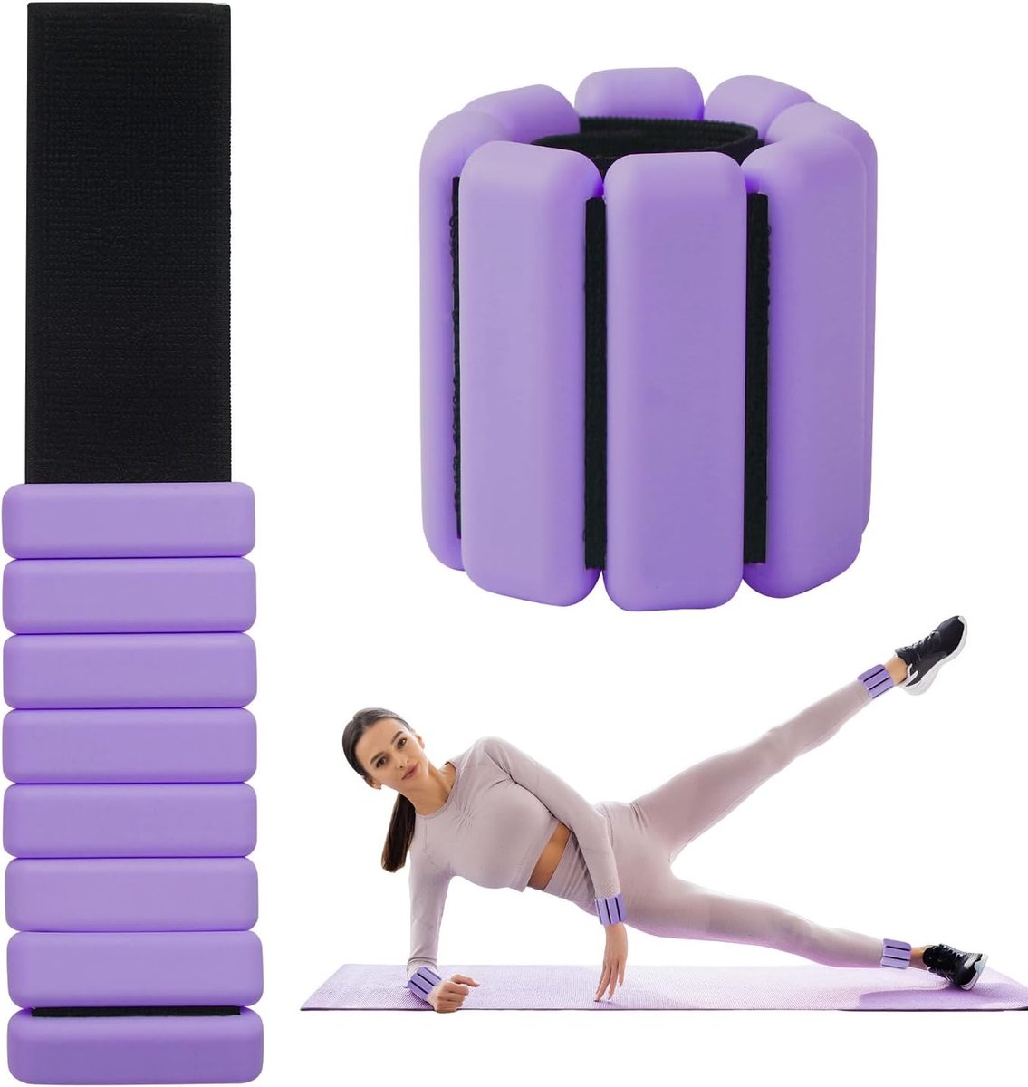 SnelShoppen - 2 verstelbare enkel- en polsgewichten 900 g voor yoga, pilates, hardlopen, zwemmen, joggen en krachttraining