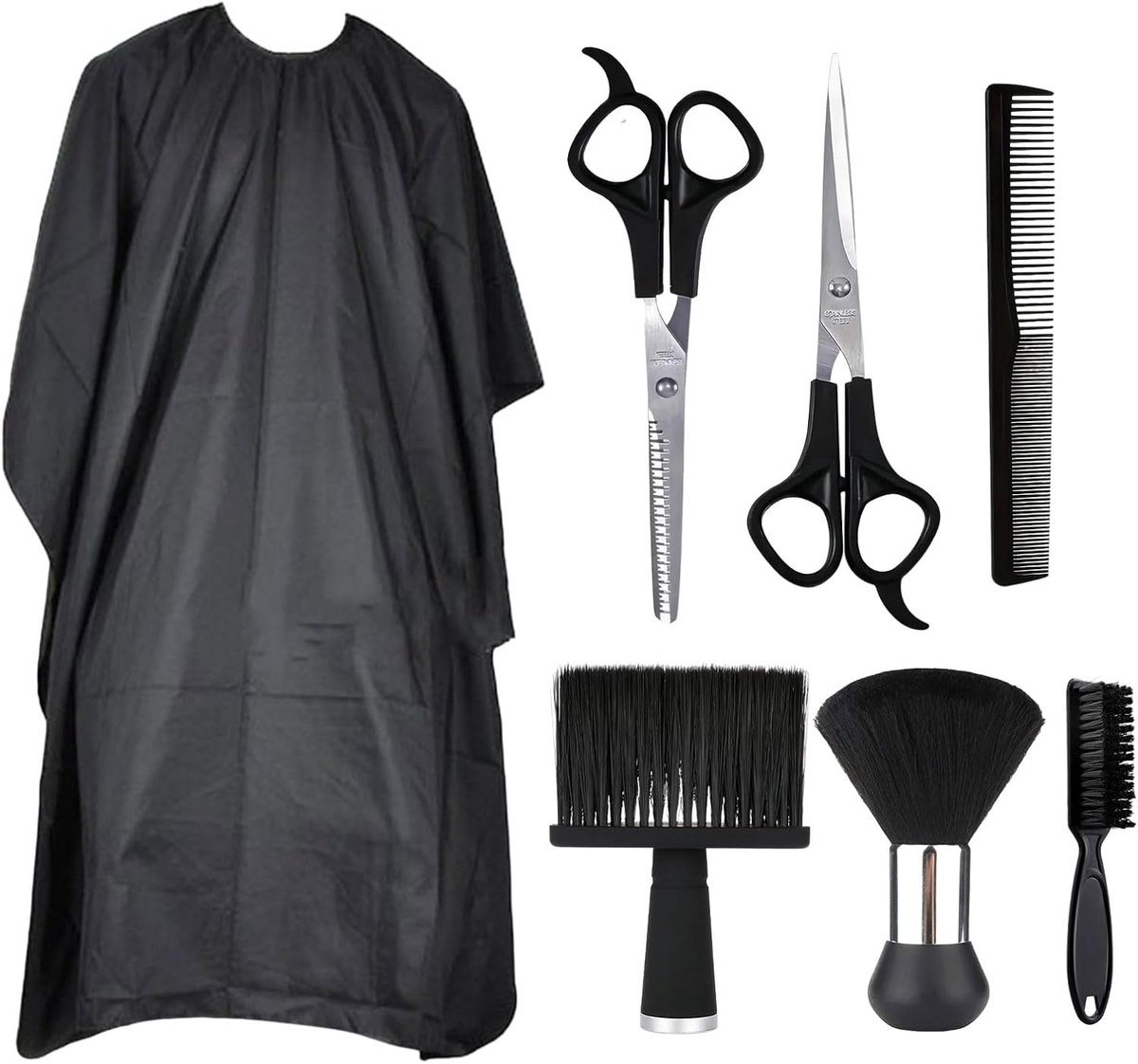 SnelShoppen - Professionele Haardressing Set met Scharen, Borstels, Kam en Cape - 7-Piece voor Mannen, Vrouwen en Kinderen - Kapsalon Tools voor Thuis