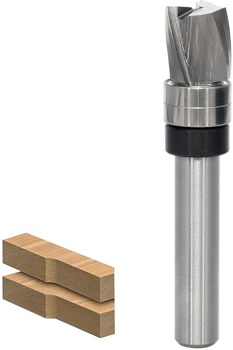 SnelShoppen - Spiral Face Milling Cutter 8mm Shank, 12mm Cutting Diameter, Houtbewerking Frees, Carbide en Staal, Ball Bearings, Voor Precisie Snijden