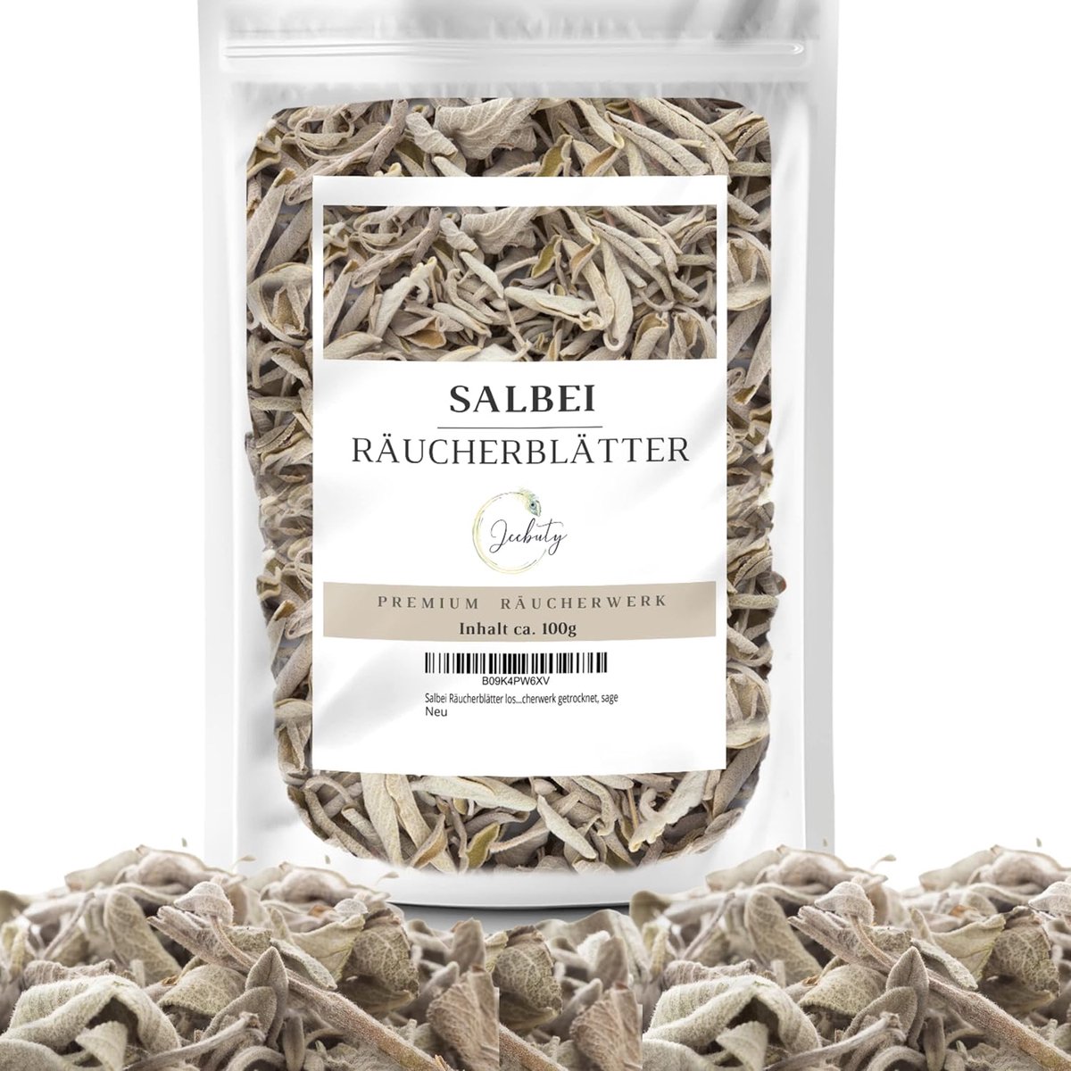 SnelShoppen - Sage Rookbladeren 100g - Gedroogde Incense Bladeren - Hoogwaardige Aromatische Salie - Perfect voor Yoga, Meditatie en Rituelen - Aroma-