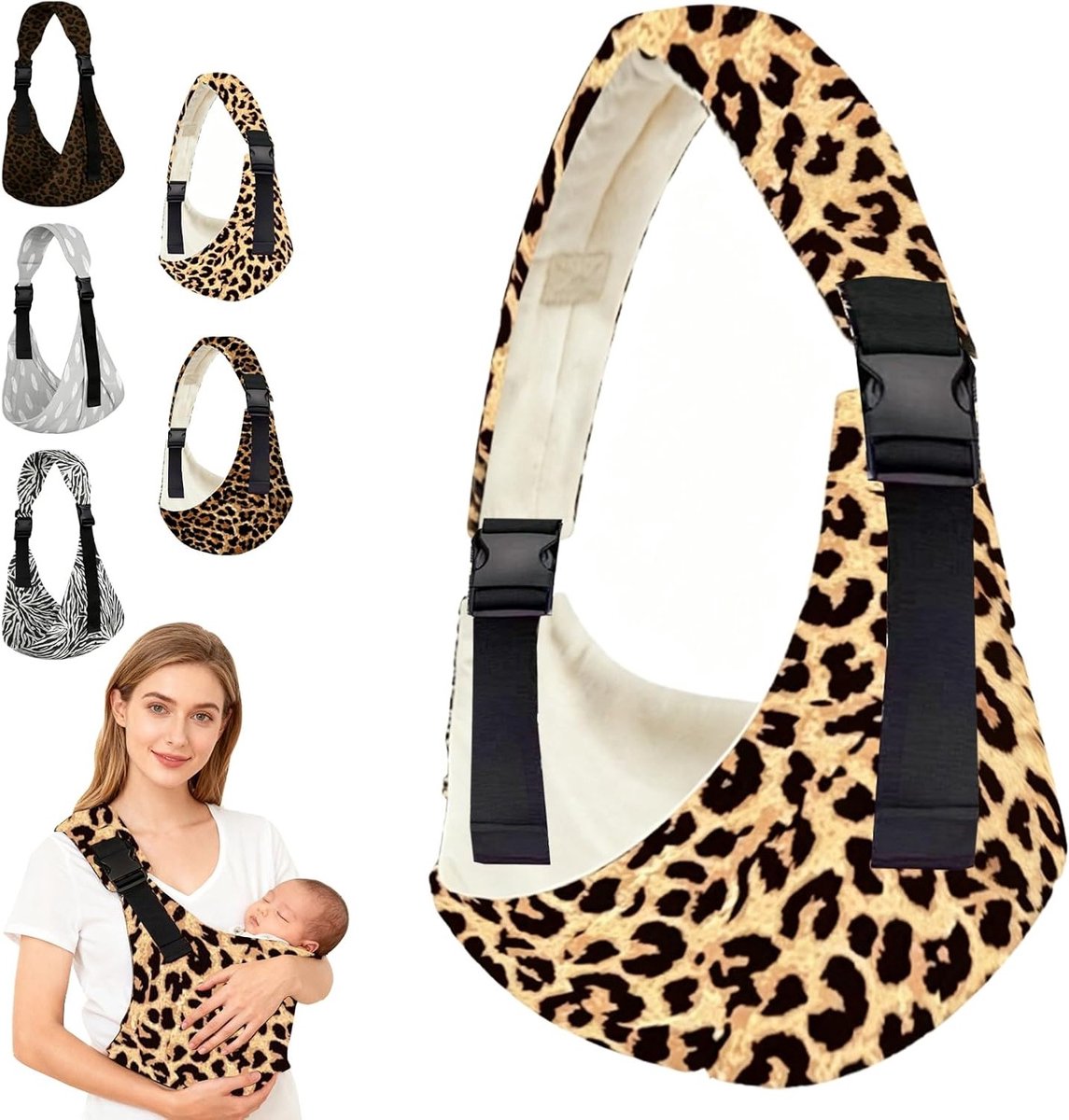 Ergonomische Baby Sling Draagzak voor Pasgeborenen en Peuters tot 20 kg, Verstelbare Heupdrager van Zacht Materiaal voor Comfort en Ondersteuning