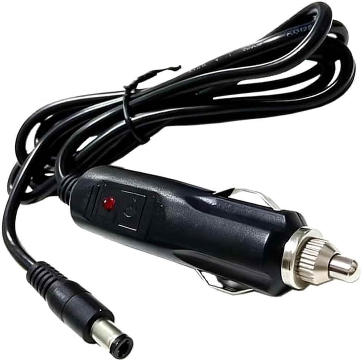 SnelShoppen - Voiture Adaptor 12V 24V 10A, Sigarettenaansteker Verlengkabel met LED Indicator, DC 5.5 mm x 2.5 mm, 1.5 meter voor Auto, Camping, Reize