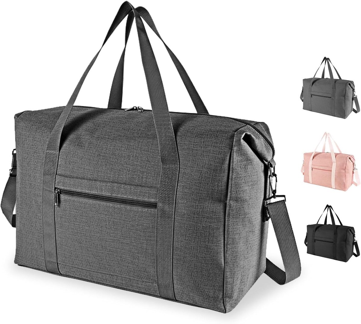 SnelShoppen - Vouwbare Reistas 25L - Lichtgewicht Sporttas voor Mannen en Vrouwen - Weekend Bag voor Fitness, Vakantie, Kamperen, Grijs