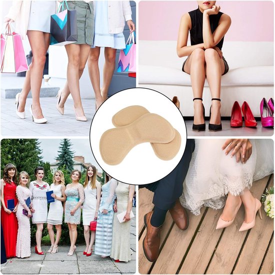 Comfortabele hielpads voor betere pasvorm en ondersteuning in schoenen - 3 zwarte en 3 beige inlegzolen — afbeelding 5