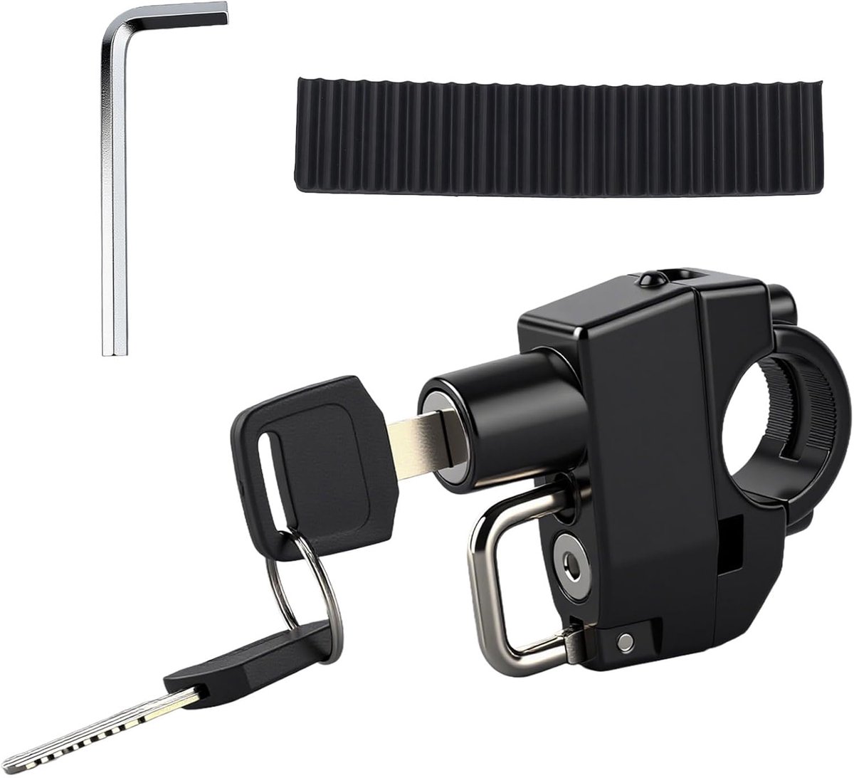 SnelShoppen - Motorhelm Slot met Sleutel - Veiligheidslock voor Motorhelm - Robuust Aluminium - Geschikt voor Stuurpijp 22mm - Ideaal voor Motorrijder