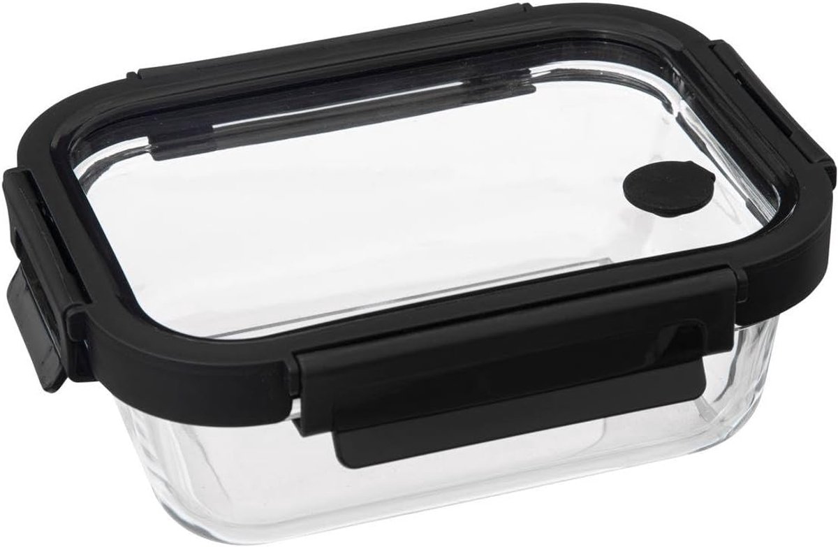 SnelShoppen - Glazen Opbergdoos 0,5L ClipEat - Opbergcontainer voor Keuken, Camping, Feest - Transparant Glas - Duurzaam, Luchtdicht, Makkelijk te Rei