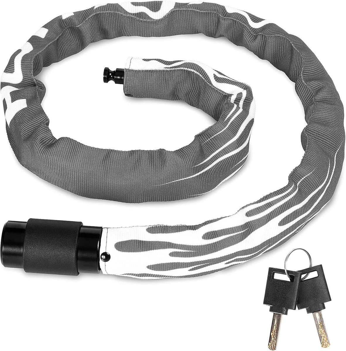 SnelShoppen - Fietsslot Hoog Veiligheid met Sleutel, 100 cm Lengte, E-Bike Slot, Motorfiets Kettingslot, 360° Draaiend Slot voor E-Scooter/E-Bike