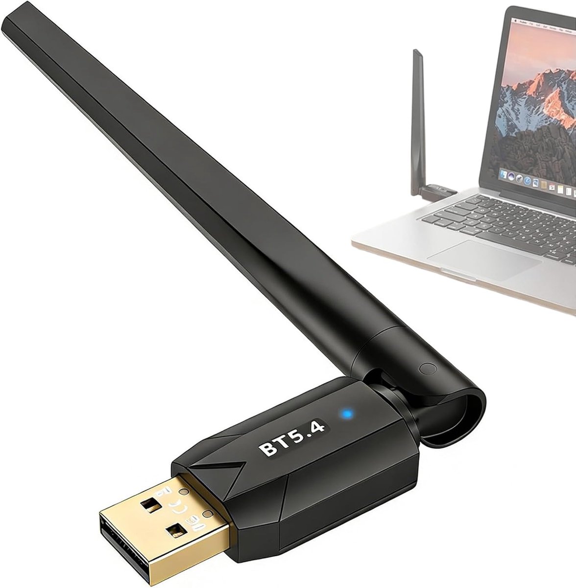SnelShoppen - Bluetooth Dongle 5.4, Bluetooth Stick voor PC, USB Bluetooth Adapter met Lange Afstand tot 150m, Plug & Play, Lage Latentie, Compatibel