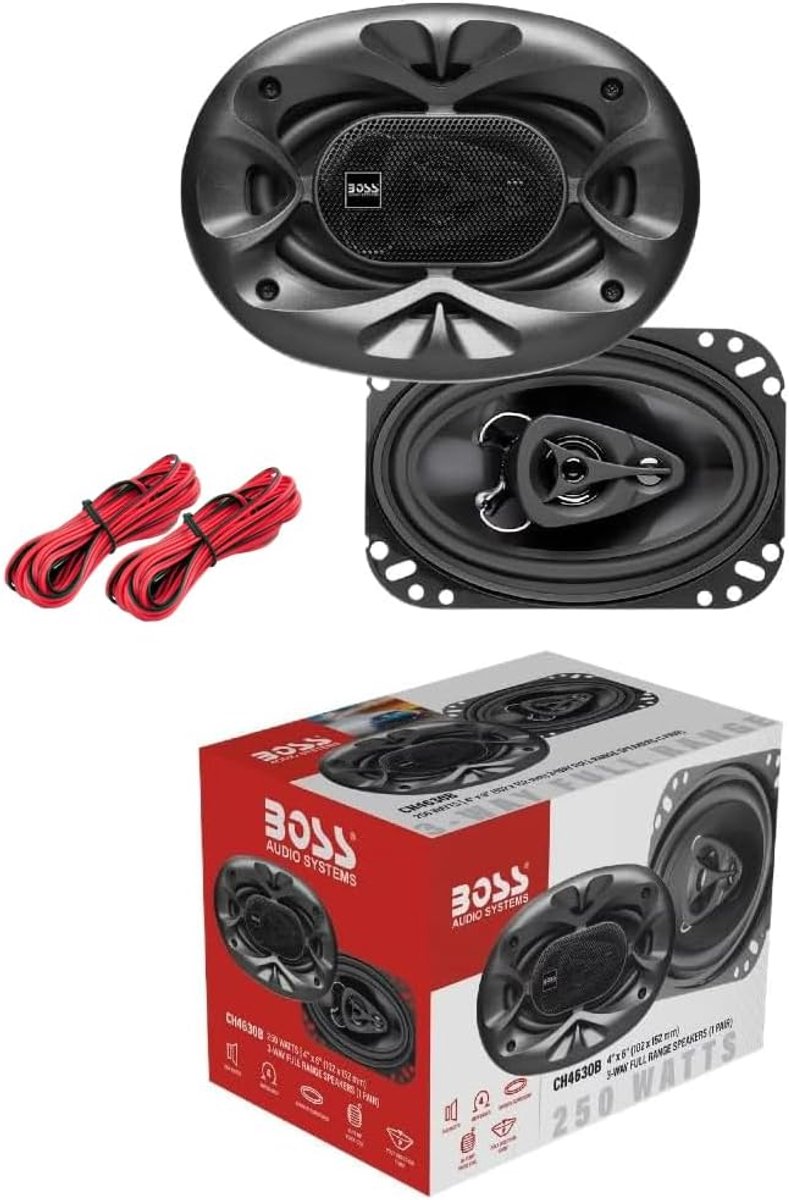 SnelShoppen - 2 Audio Systems CH4630B 3-Weg Triaxiale Zwart Speakers 4 x 6" (10 x 15 cm) 125 Watt RMS 250 Watt Max Auto Voorbereiding Per Paar