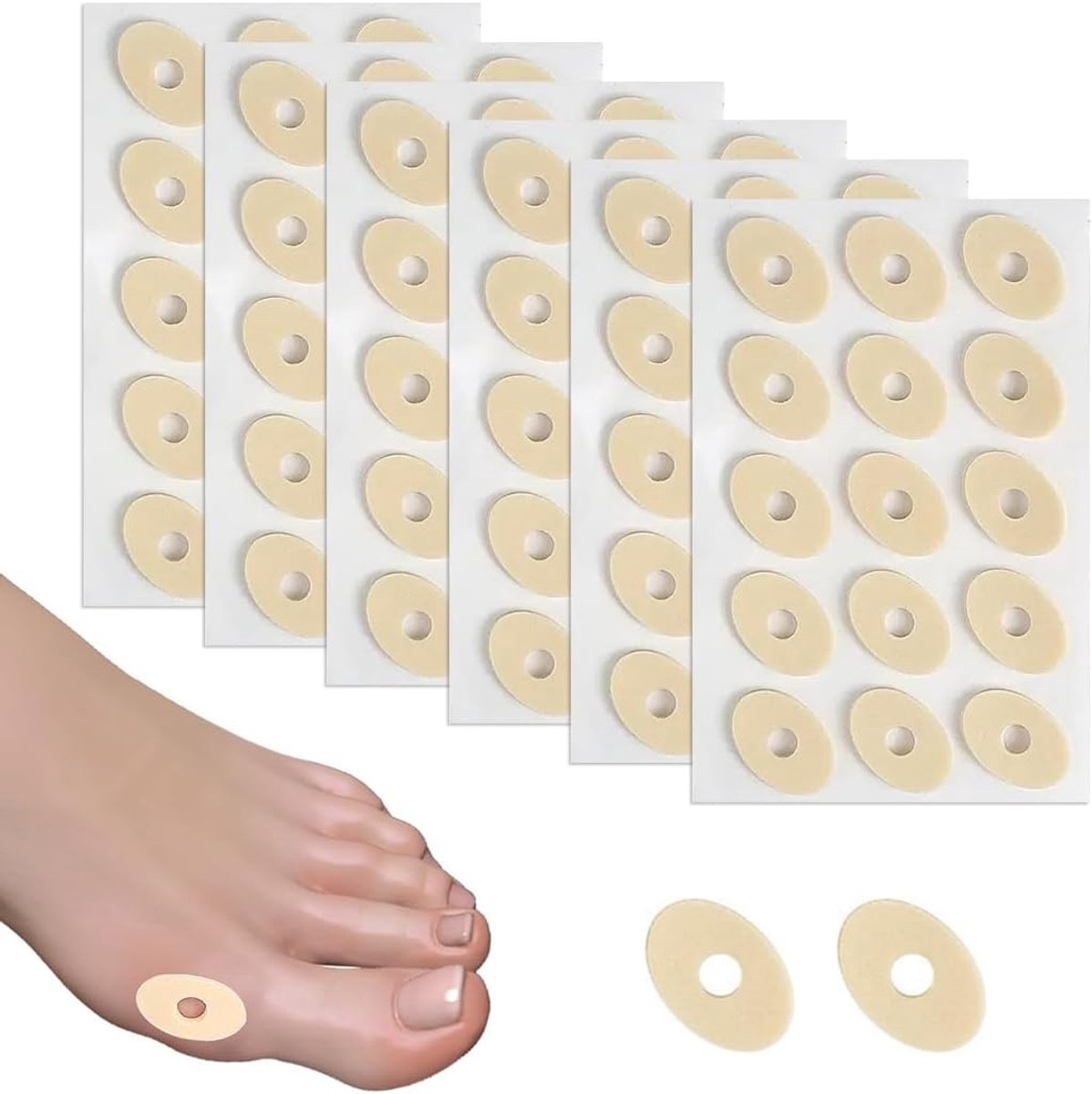 Kleine ovale zelfklevende latex spons voor medicinale doeleinden - 90 stuks, ideaal voor wondverzorging en isolatie