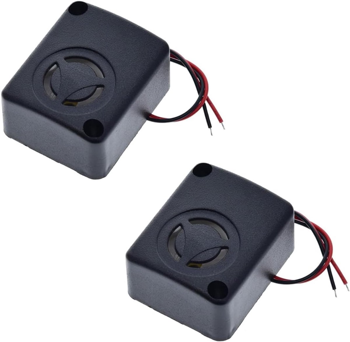 SnelShoppen - 2x Mini Piezo Alarm Siren 12V DC, 110dB Anti-diefstal Alarm voor Auto, Compacte Buzzer voor Kluisjes en Beveiliging, Zwart