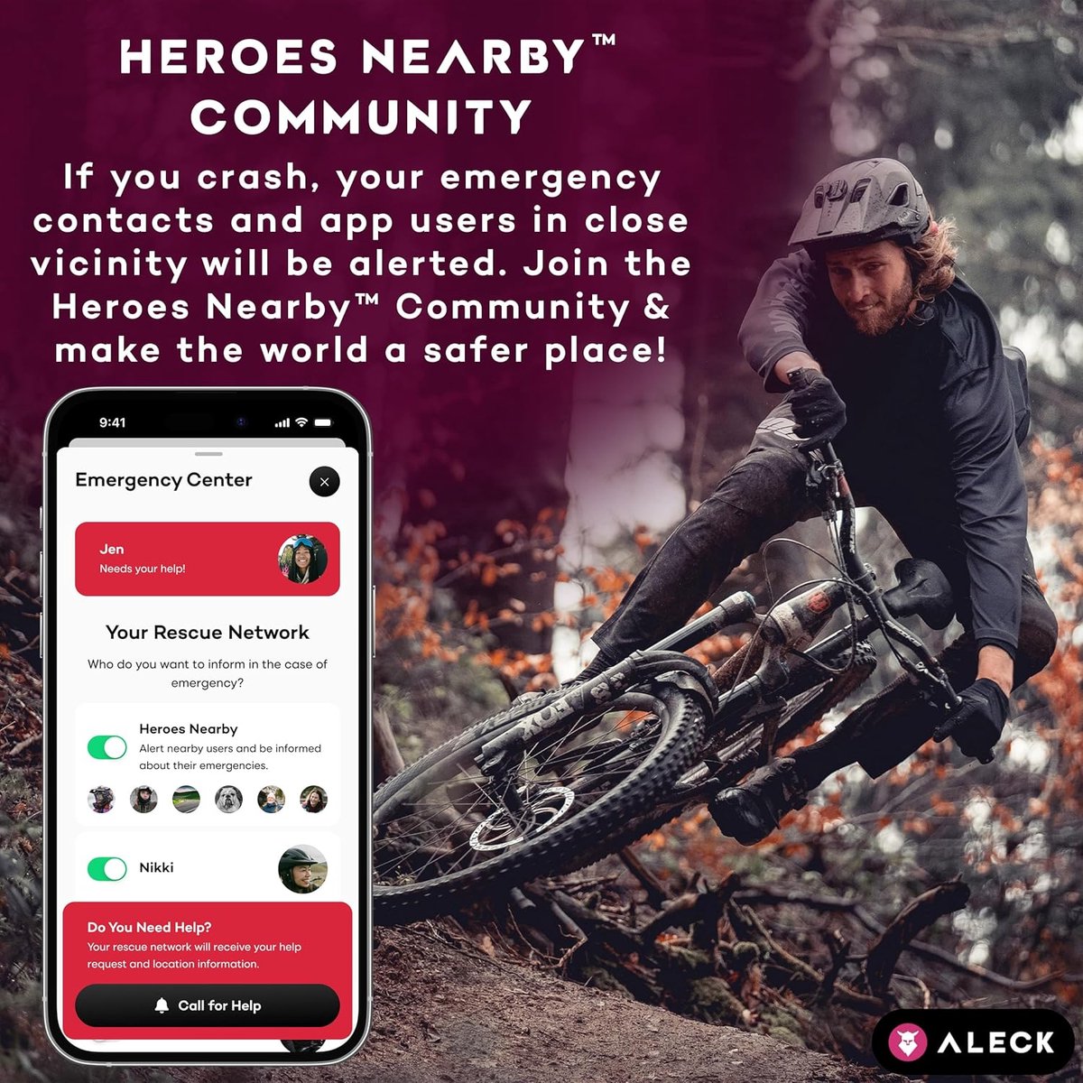 SnelShoppen - TOCSEN Valdetectie Sensor voor Fietsers en Wintersporters - Veiligheidshulpmiddel met Smartphone App - 100% Duits, Handig voor Buitenact