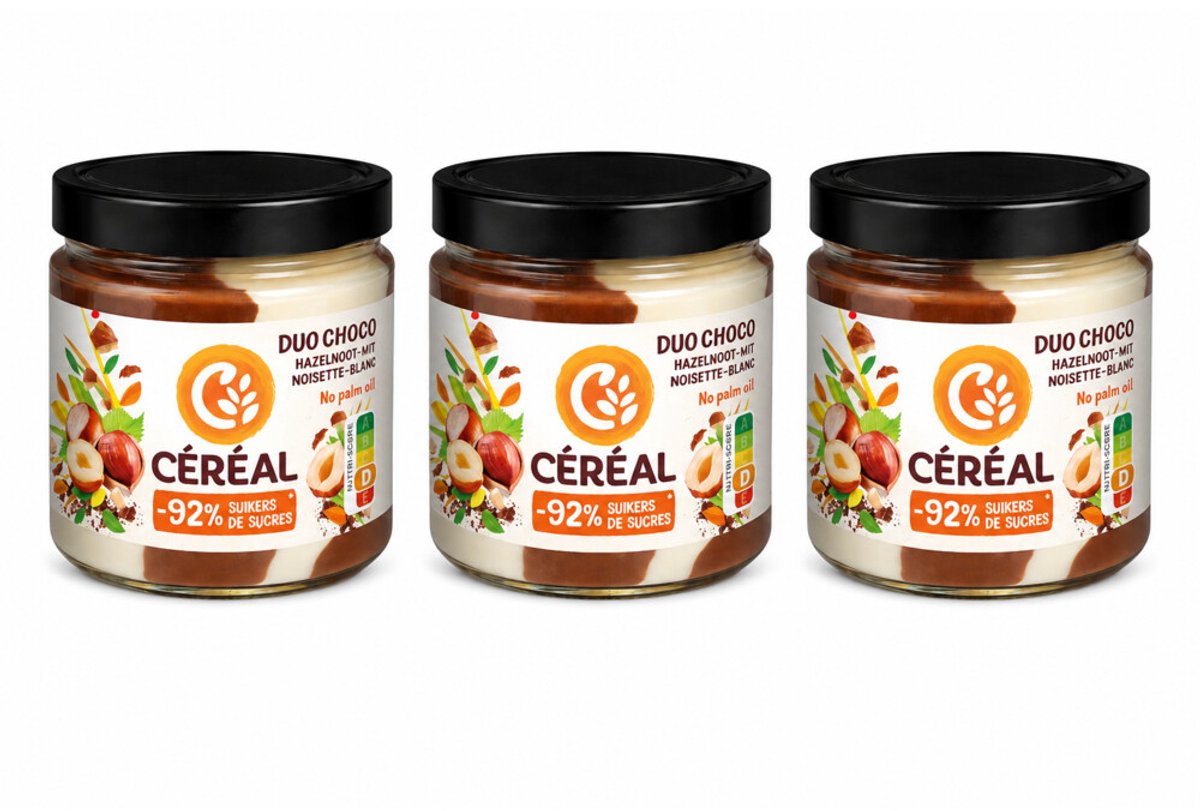 Céréal - Duo Choco Hazelnoot Wit - 3 x 200 gr - Voordeelverpakking