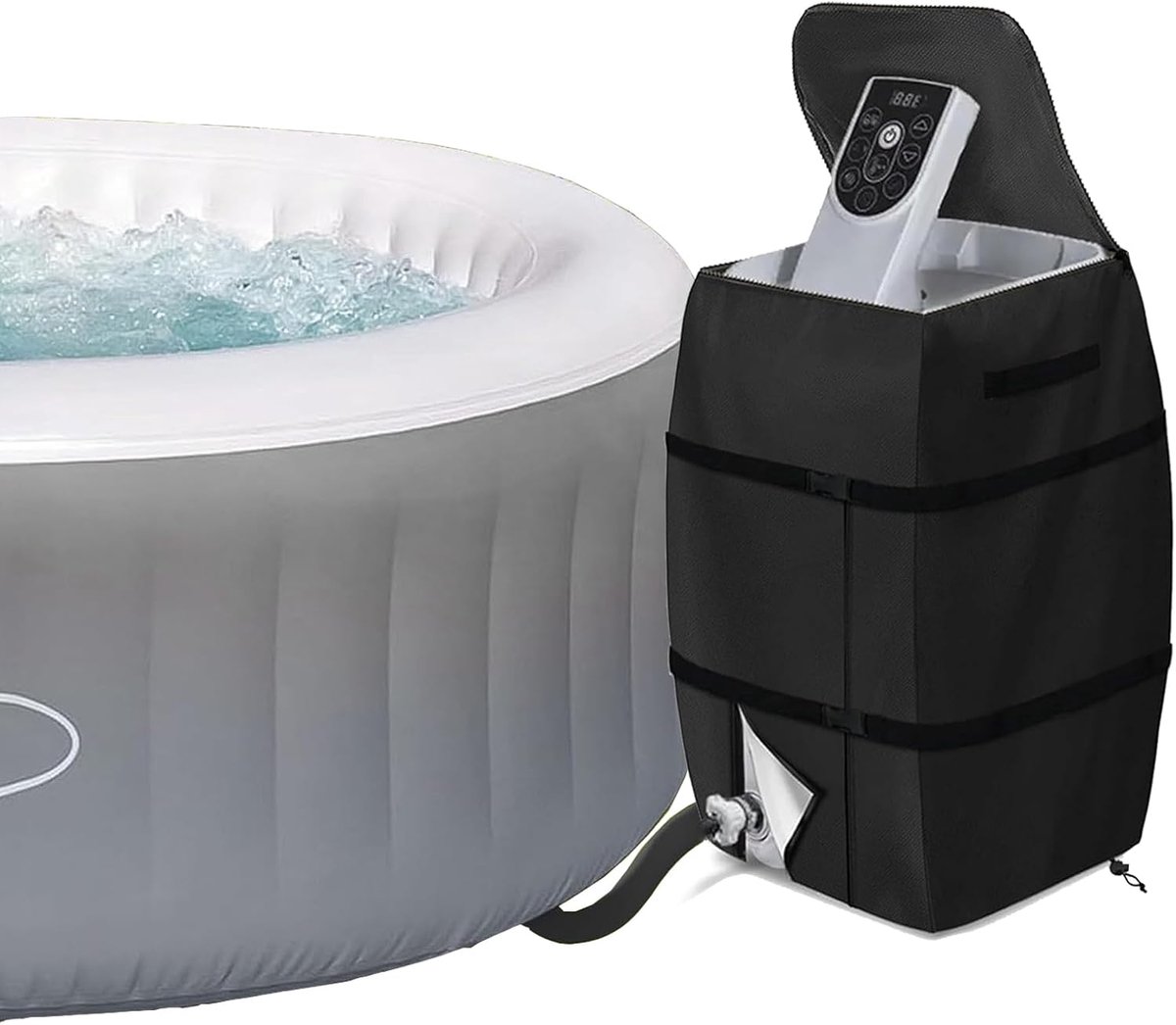 SnelShoppen - Opblaasbare Cover voor Spa Verwarmingspomp - Waterdicht, Stofdicht, Windbestendig, Draagbaar, Perfecte Pasvorm voor Whirlpool, Tuin en C
