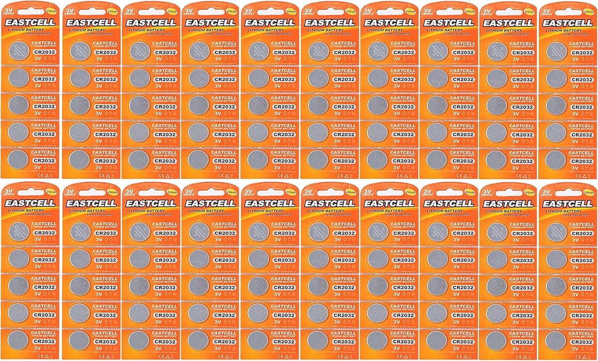 SnelShoppen - 100 x CR2032 3V Lithium Knopcell Batterijen 210 mAh - 20 Blisters van 5 Stuks - Ideaal voor Horloges, Speelgoed, Medische Apparaten, en